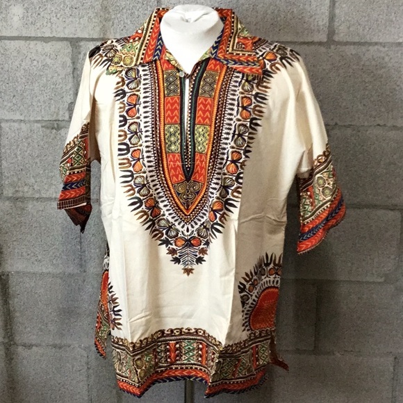 Vintage Dashiki Short Sleeve Shirt 